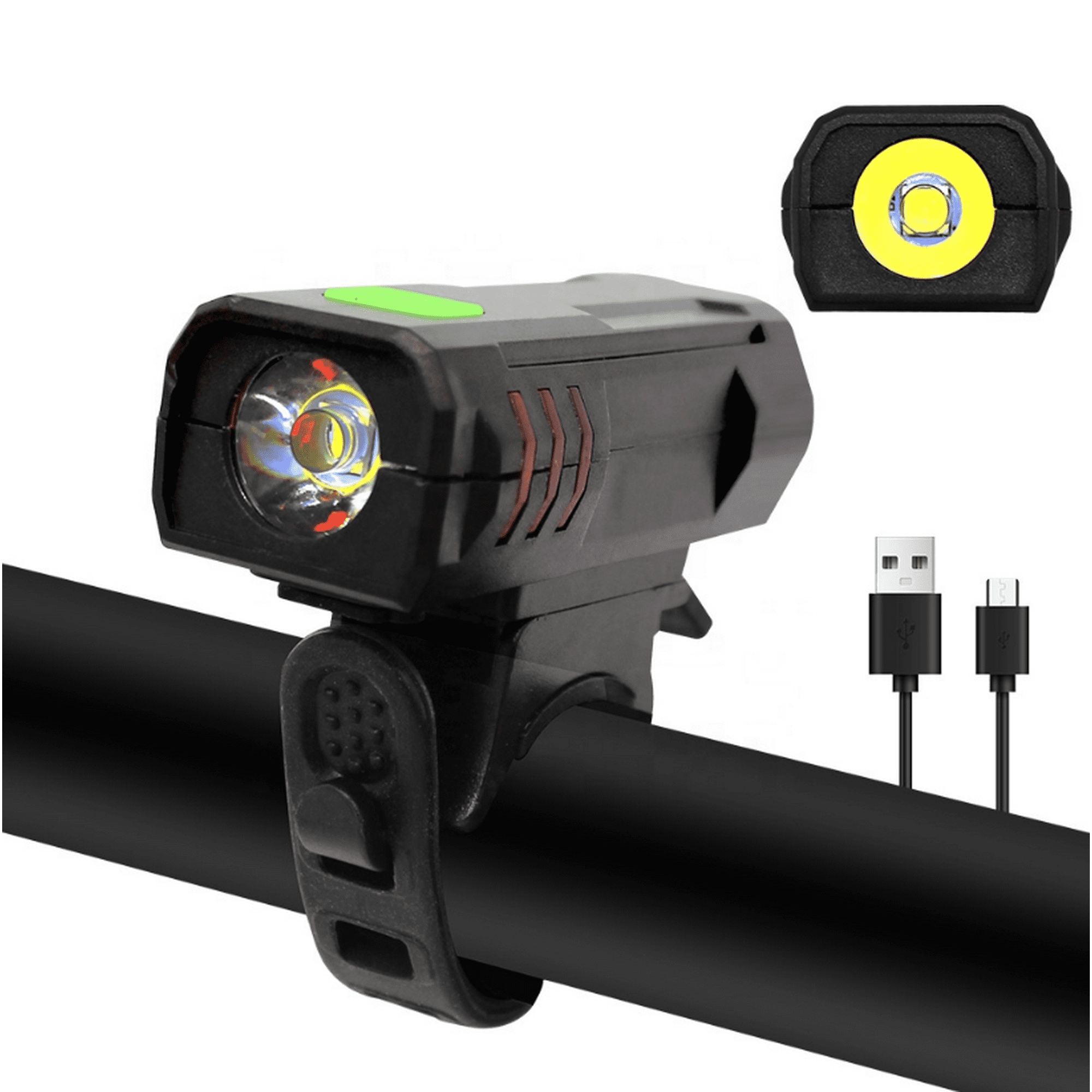 Qixun - Luz Bicicleta Ciclistas Linterna Recargable Usb