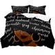 thumbnail image 2 of 3PCS Sexy Black Girl Duvet Cover Queen Set Pink Bag High Heels Get Naked Inspirational Quotes African American Bedding Set, 2 of 5