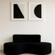 thumbnail image 2 of Sofá Curvo Moderno 3 Cuerpos Lino Negro, 2 of 2