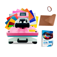 Hobypress - Plancha Estampadora 23X30Cm En Kit Con Vinilos Textiles Y Papel De Sublimación