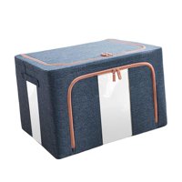 Magideal - Bolsa De Almacenamiento De Ropa Plegable, Organizador Impermeable, Ventana Transparente, 100L, Contenedor Resistente Con Cremallera Para Manta, Ropa D Armada