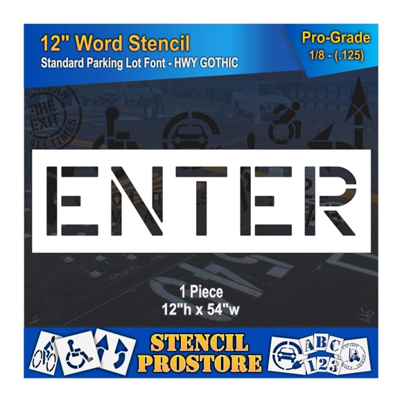 Plantilla Stencil ProStore 30 cm ENTER 128 mil de grado profesional