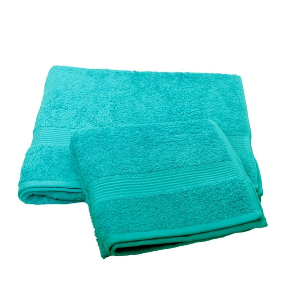 Set 2 Toallas Florentino 100% Algodon Turquesa