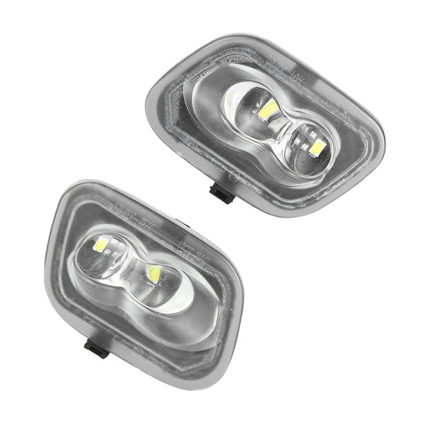 Unique Bargains Luz de Espejo para Ford F-150 F-250 F-350 F-450 Super Duty FL3Z13B374B Lámpara de Charco LED Blanca Lateral 2 piezas Negro