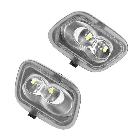 Unique Bargains Luz de Espejo para Ford F-150 F-250 F-350 F-450 Super Duty FL3Z13B374B Lámpara de Charco LED Blanca Lateral 2 piezas Negro