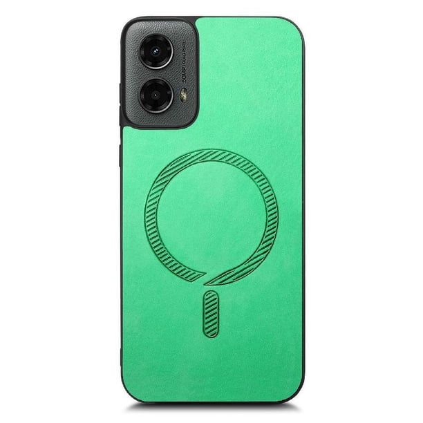 Magnetic Slim Case for Motorola Moto G 2024 with Camera Guard & Anti-Scratch Back Green
