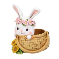 Magideal - Dibujos Animados Conejo Lindo Animal , Mini Adorno De Escritorio S De Plantas Suculentas Bonsai Titular Para La Decoración De Cesta