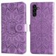 thumbnail image 1 of Funda tipo cartera FOXDOCK para Samsung Galaxy A13 5G , diseño girasol en relieve, cuero PU, cierre magnético, soporte y tarjetero, 1 of 5