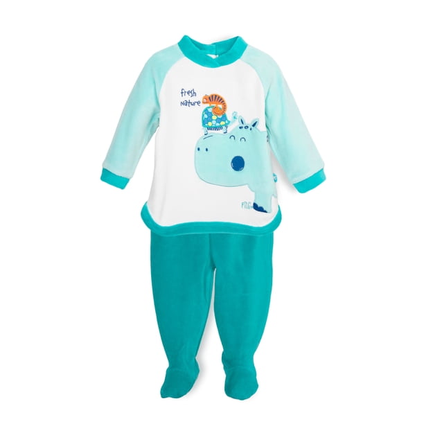 Conjunto Plush Recién Nacido Niño Bordado Hipopótamo Calipso Pillin