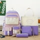thumbnail image 1 of 4pcs School Bags Set Kawaii Multi-pocket Backpack With Plush Rabbit Badges, Pencil Case, Handbag, Crossbody Bag For For Girls Boys Travel School Bag, 1 of 3
