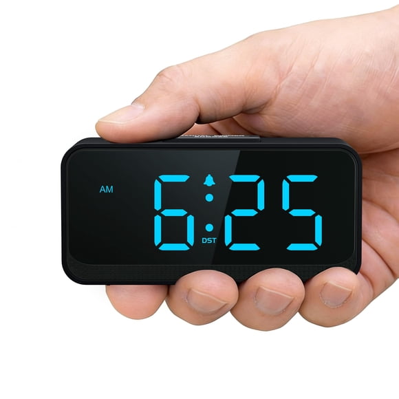 Srubambi Reloj despertador digital compacto a pilas