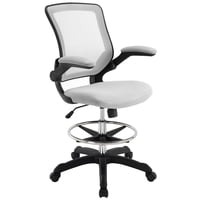 Silla De Dibujo Modway Veer, Escritorio De Recepción Con Brazo Abatible, Gris