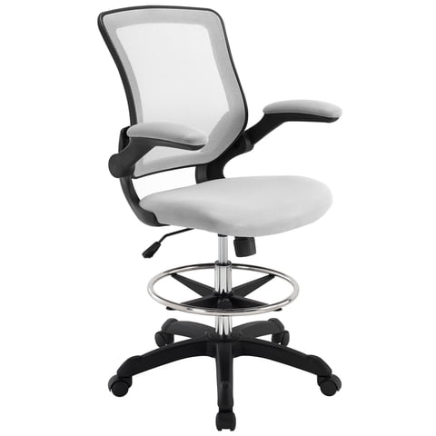 Silla De Dibujo Modway Veer, Escritorio De Recepción Con Brazo Abatible, Gris