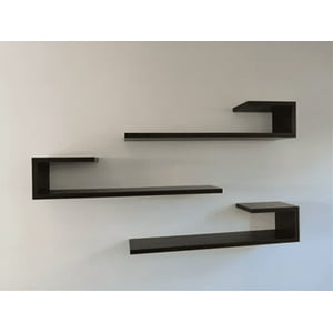 Genérico - Juego De Repisas Flotantes Modelo Culebra Marrón Oscuro