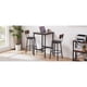 thumbnail image 3 of Bar Table Set with 2 Bar stools PU Soft seat with backrest, Rustic Brown, 23.62'' W x 23.62'' D x 35.43'' H, 3 of 3
