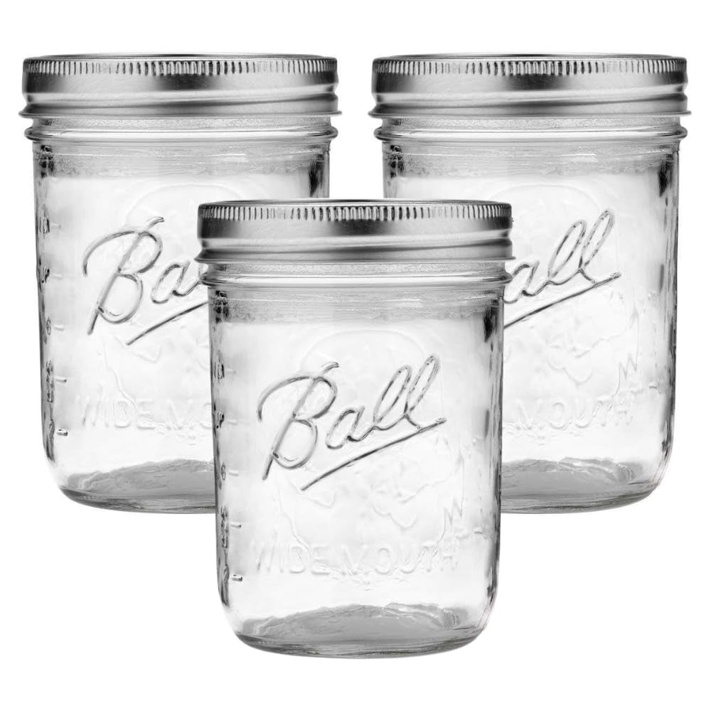 Ball - Frascos De Vidrio Para Conservas En Forma De Bola, Boca Ancha, 473 Ml, Paquete De 3