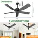thumbnail image 3 of Ventilador de techo Obabala de 132 cm para exterior, 5 aspas, control remoto, motor DC, 3 of 8