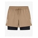 thumbnail image 2 of Short Deportivo Running Hombre 2 En 1 Con Calza Interior Beige, 2 of 4
