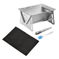 Magideal - Parrilla De Carbón Para Barbacoa, Estufa De Camping, Parrilla De Leña Portátil De Mesa, Parrilla Plegable Para El Hogar, Patio Trasero, Playa, Fiesta,