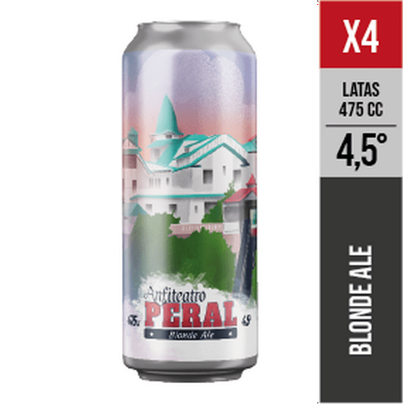 Pack x04 Peral, 4,5° (Blonde Ale) - Cerveza artesanal Valparaiso - 475 mL