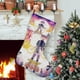 thumbnail image 1 of Jentry Chau vs. El Inframundo Tema: Calcetines de Navidad, fino lino blanco para colgar en escaleras y chimenea, decoración navideña para el hogar, regalo de Navidad. 45cm × 32cm, 1 of 5