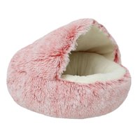 Ioensy - Cama Semicerrada Para Gatos, Nido Suave Antideslizante Para Dormir, Cálido Para Invierno, Para Cachorros, Rosa