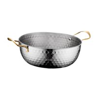 Magideal - Olla Coreana Para Ramen, Fideos Instantáneos, Sartén De Calentamiento Rápido, Ollas Secas, Olla De Doble Oreja Para Mariscos, Olla De Acero Inoxidable Plata 18Cm