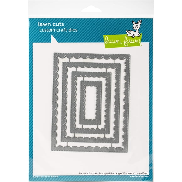 Troquel de corte Lawn Fawn Reverse Stitch Scallop Rectangle Window