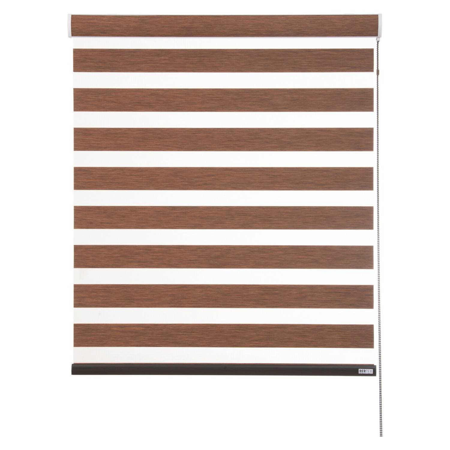 Bertex - Cortina Roller Duo Traslúcido Café, Alto Ajustable Máximo De 170 Cm X Ancho A Elección Para Sala, Living, Oficina O Escritorio (140 Cm De Ancho X 170 Cm De Alto)