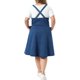 thumbnail image 3 of Agnes Orinda Vestido de Mezclilla para Mujer Talla Grande con Tirantes Ajustables Vestido Línea A con Bolsillos 2X Azul Medio, 3 of 6