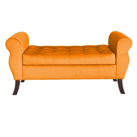 Tapiceria Moderna - Banqueta Baul Diva Color Naranjo