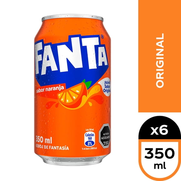 Bebida Naranja Pack Lata, 6 Un