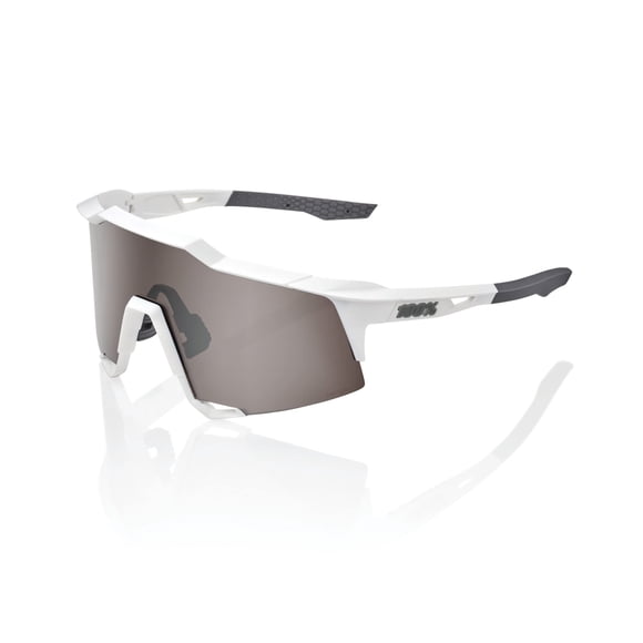 Gafas de Sol para Ciclismo 100% SPEEDCRAFT Blanco Mate con Lentes Plateadas