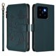 thumbnail image 2 of Funda Cartera Mariposa para [Xiaomi 14] con Soporte y Cremallera Verde oscuro, 2 of 6