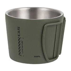 Magideal - Taza De Camping, Taza De Café, Taza Térmica, Taza Para Exteriores, Taza De Té, De Acero Inoxidable De Doble Pared Con Asa Plegable Para Las Mañanas Fr Verde