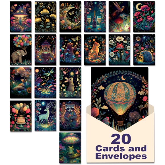 Caja de tarjetas de felicitación Leanin' Tree, 20 tarjetas para toda ocasión