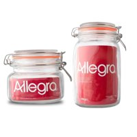 Set 2 Frascos Con Tapa Hermetica 500Ml + 1450Ml Allegra