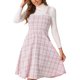 thumbnail image 1 of INSPIRE CHIC Vestido de Tweed para Mujer sin Mangas Cuello Cuadrado Cuadros Línea A Pinafore Vestidos S Rosa, 1 of 6