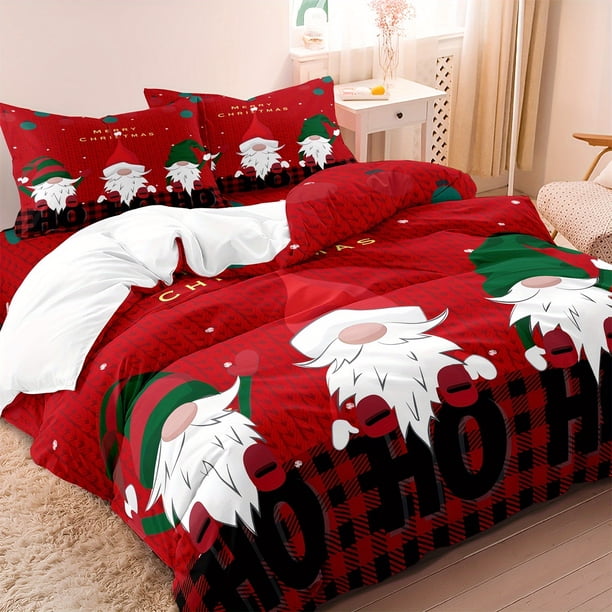 Christm-as down- Quil-t Cover- Dwarf Bedding Su-it with -Pringting -Soft and Comfort-able do-wn Quil-t Cover for Bedroo-m Gues-t Room