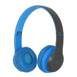 Genérico - Audífonos Bluetooth Recargable Con Micrófono Fm/Tf Celeste