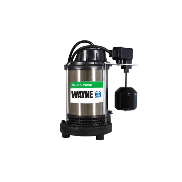 Bomba de sumidero Wayne de 1 HP, sumergible, de hierro fundido/inoxidable, de alta resistencia