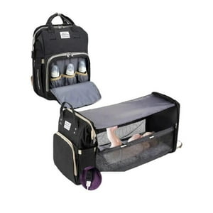 Mochila Pañalera Maternal 3 En 1 Con Mudador Negra By Lubabycas