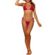 thumbnail image 2 of INSPIRE CHIC Conjunto de Bikini de Mujer con Lazo en el Cuello y Lados, Color Sólido, Traje de Baño de Triángulo con Copas Acolchadas Removibles y Tirantes Ajustables, Talla Extra Grande Rojo, 2 of 5