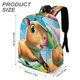 thumbnail image 3 of Capibara-theme Backpack, Campus style schoolbag Bookbag with Adjustable Shoulder Straps And Large Zip Compartment, Unisex Travel Bags.42x30x15cm, 3 of 6