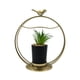 thumbnail image 2 of Figura Decorativa Candelabro Pajarito Dorado Con Mini Planta, 2 of 7
