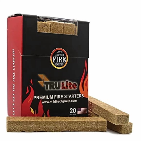 Encendedores de fuego TRULite Grill Starter, paquete de 20, naturales