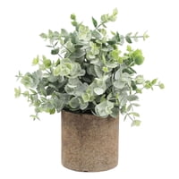 Magideal - Planta Artificial En Maceta Bonsai En Maceta Gris Plástico Faux Pequeña Vegetación Decoración Mini Plantas S Para Estante De Decoración De , Eucalyptus Eucalipto