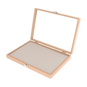 Ioensy - Vitrina De Pines, Escaparate, Organizador De Broches, Estuche Para Pin, Joyería, Coleccionables, Color Madera