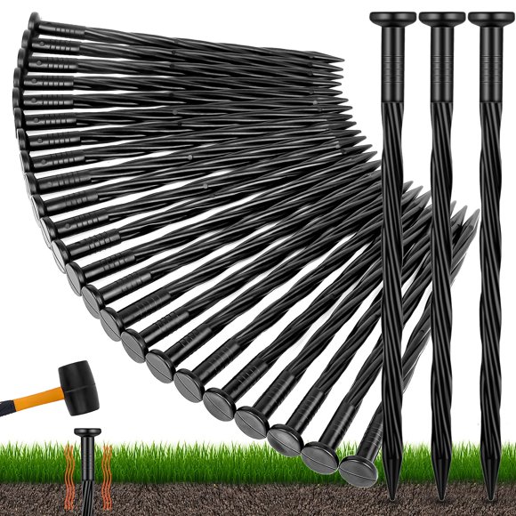 Estacas de Anclaje para Bordes de Paisaje de Plástico 60 piezas 20 cm NEUERMOND