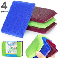 Esponja De Lavavajillas Doble Cara Aileda, Paquete De 4 Unidades - Múltiples Usos